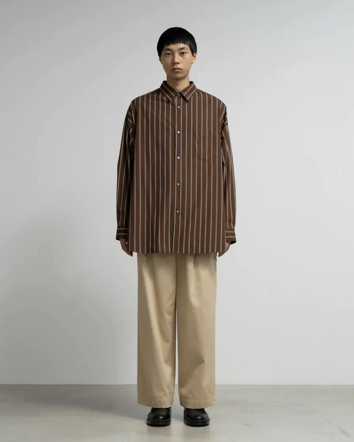 Graphpaper / SIDOGRAS Stripe L/S Oversized Regular Collar Shirt (GM254-50025STB)