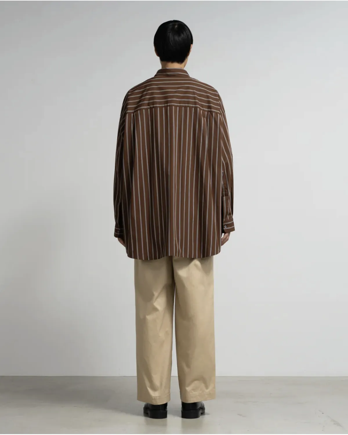 Graphpaper / SIDOGRAS Stripe L/S Oversized Regular Collar Shirt (GM254-50025STB)