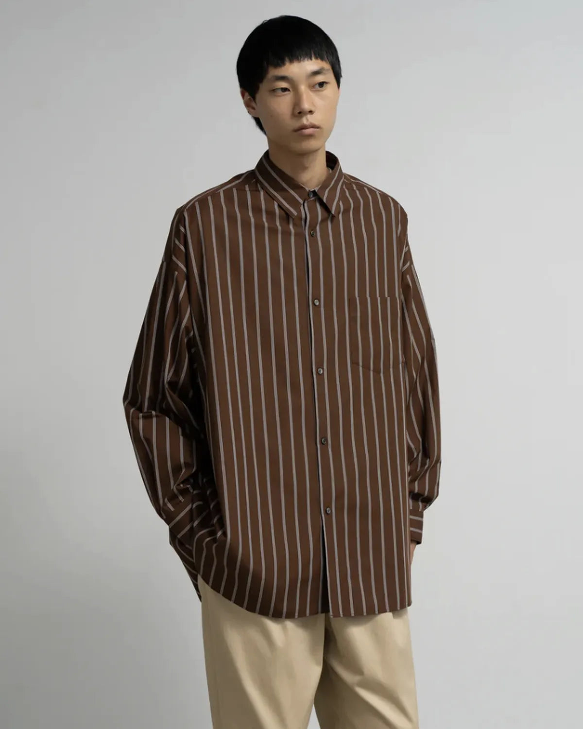 Graphpaper / SIDOGRAS Stripe L/S Oversized Regular Collar Shirt (GM254-50025STB)