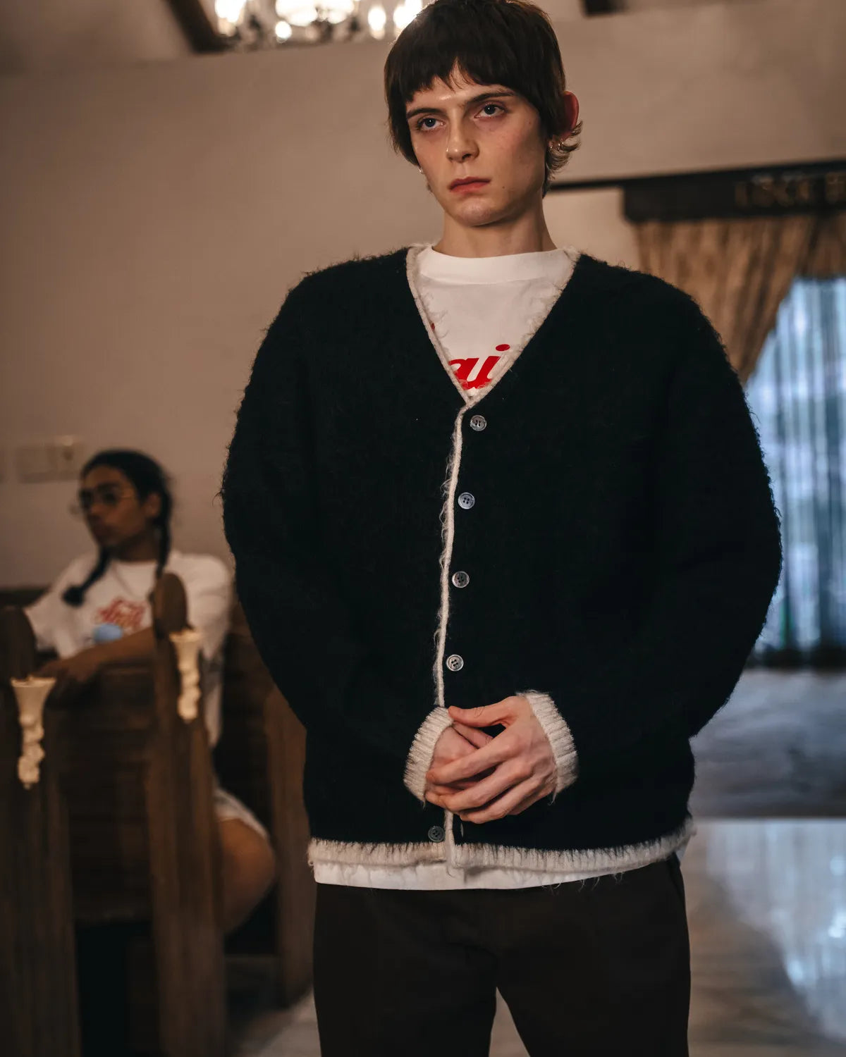 ©︎SAINT Mxxxxxx / KNIT CARDIGAN -TRIM (SM-HR1-0000-070)