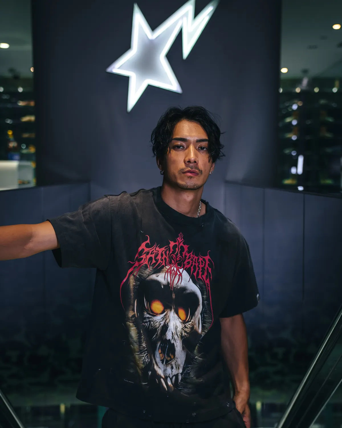 ©︎SAINT Mxxxxxx × A BATHING APE® / BEPA_SS TEE_SAINT BAPE (SM-HR1-0000-C37)