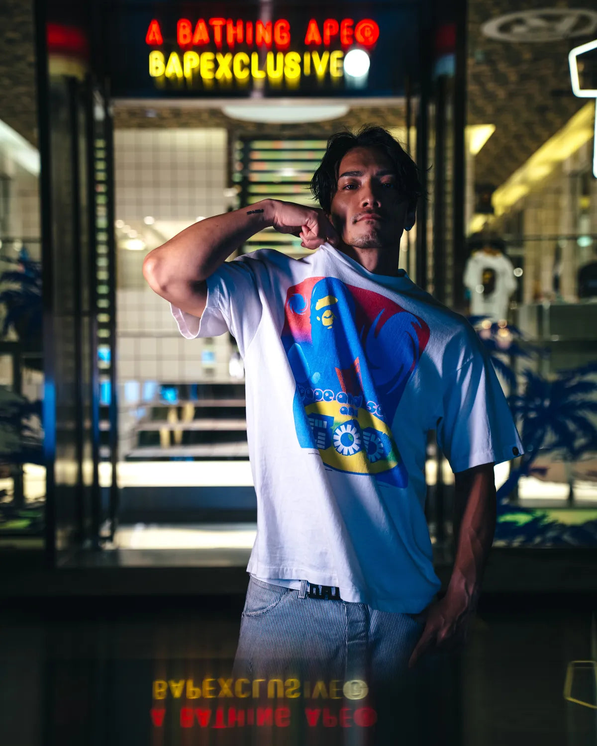©︎SAINT Mxxxxxx × A BATHING APE® / BEPA_SS TEE_GOD (SM-HR1-0000-C35)