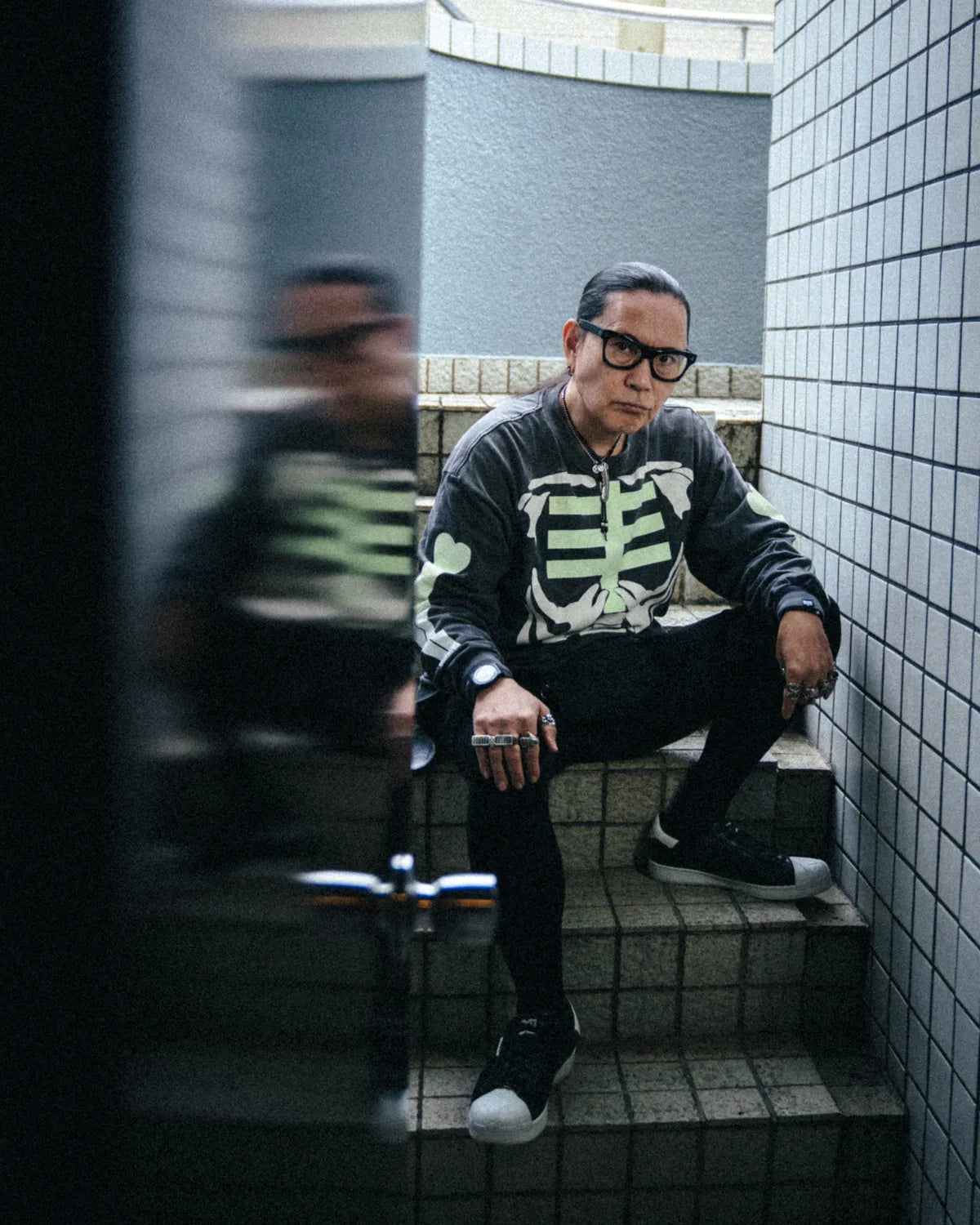 ©︎SAINT Mxxxxxx × BOUNTY HUNTER / BH_LS T-SHIRT / BONE (SM-MK8-0000-C30)