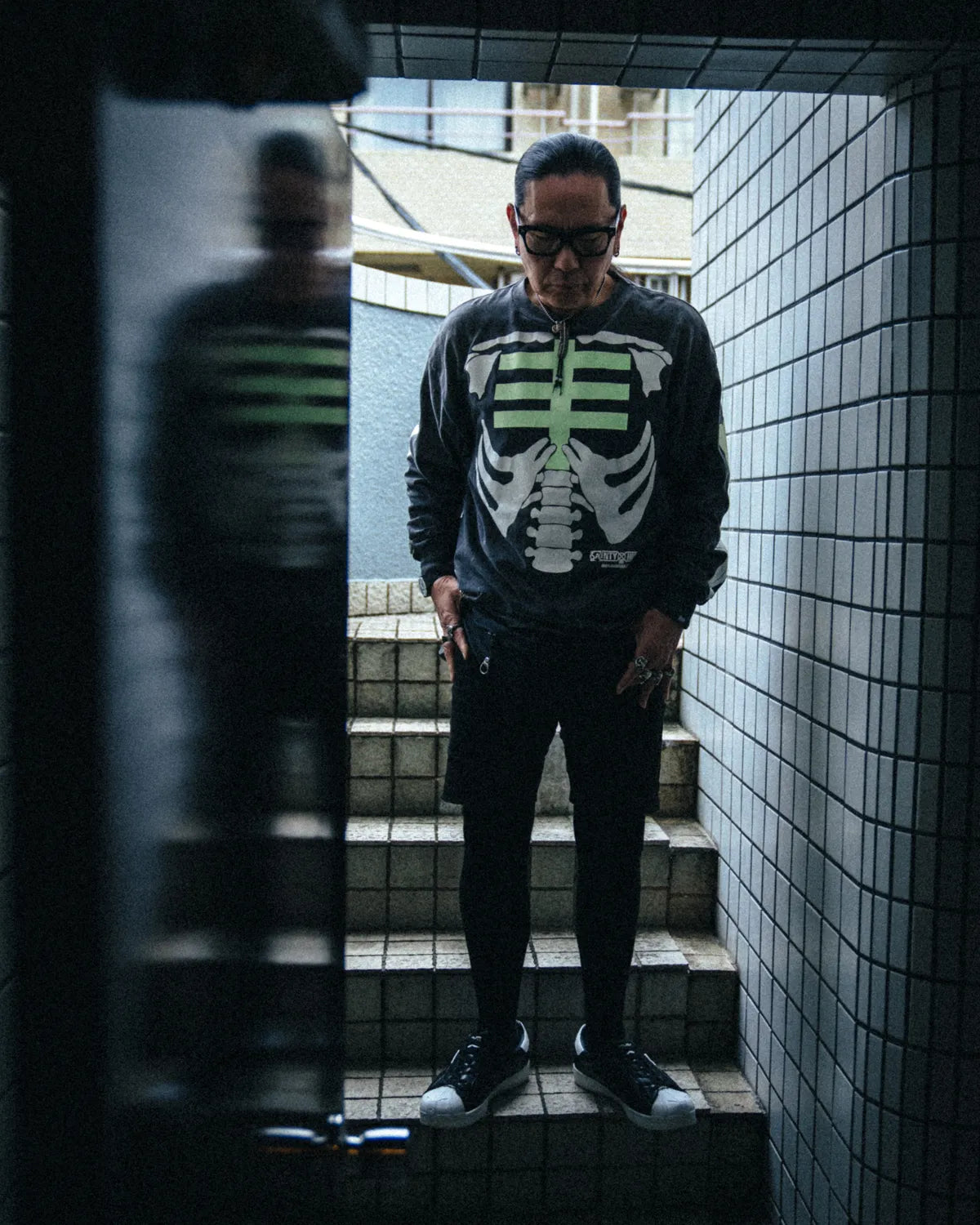 ©︎SAINT Mxxxxxx × BOUNTY HUNTER / BH_LS T-SHIRT / BONE (SM-MK8-0000-C30)