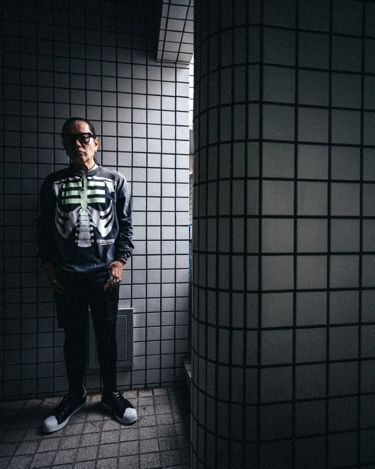 ©︎SAINT Mxxxxxx × BOUNTY HUNTER / BH_LS T-SHIRT / BONE (SM-MK8-0000-C30)