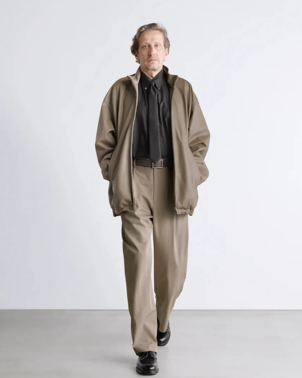 Graphpaper / Lamb Leather Track Jacket (GM261-30404)