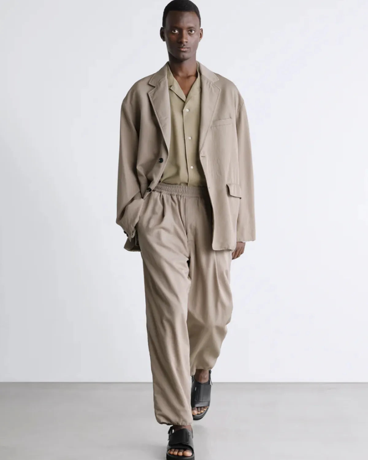 Graphpaper / Fulled Wool Twill Wide Easy Pants (GM261-40342)