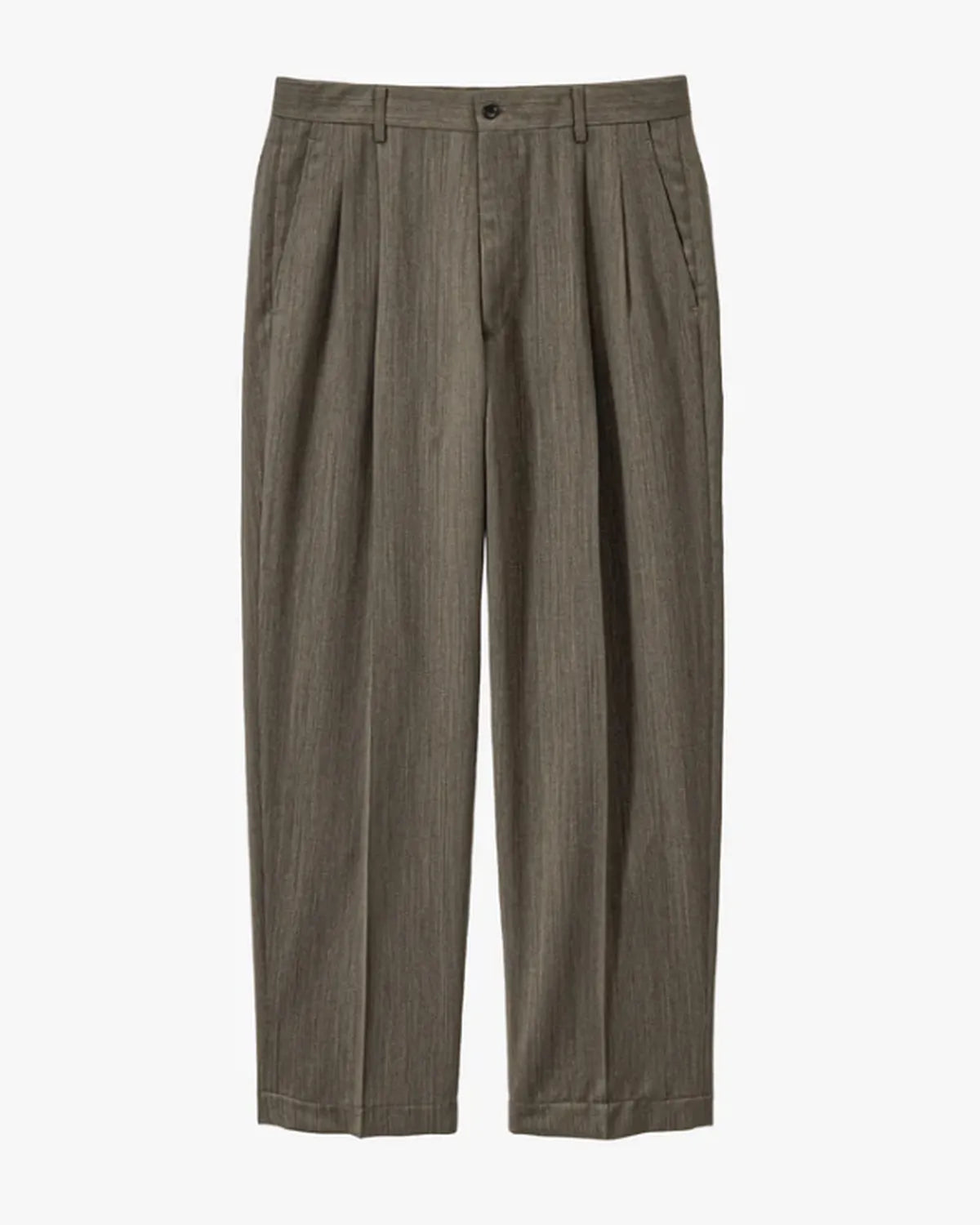 Graphpaper / Melange Herringbone Pleated Wide Trousers (GM261-40332)