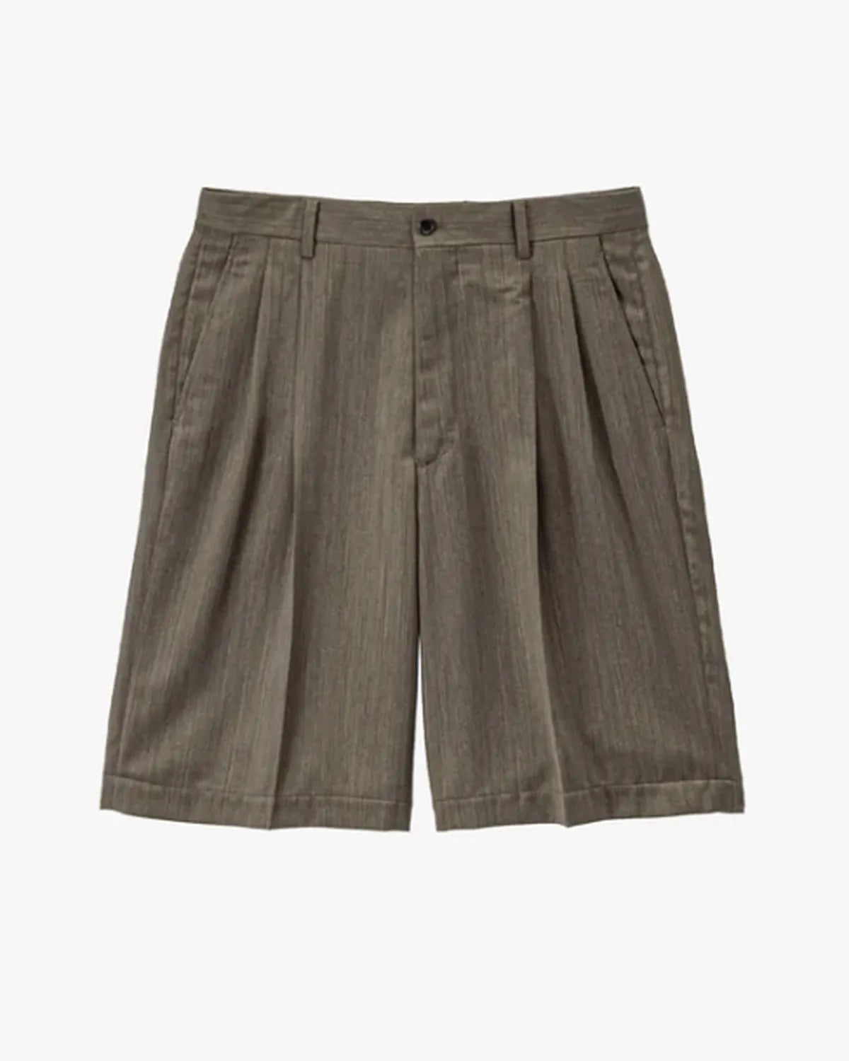 Graphpaper / Melange Herringbone Pleated Wide Shorts (GM261-40333)
