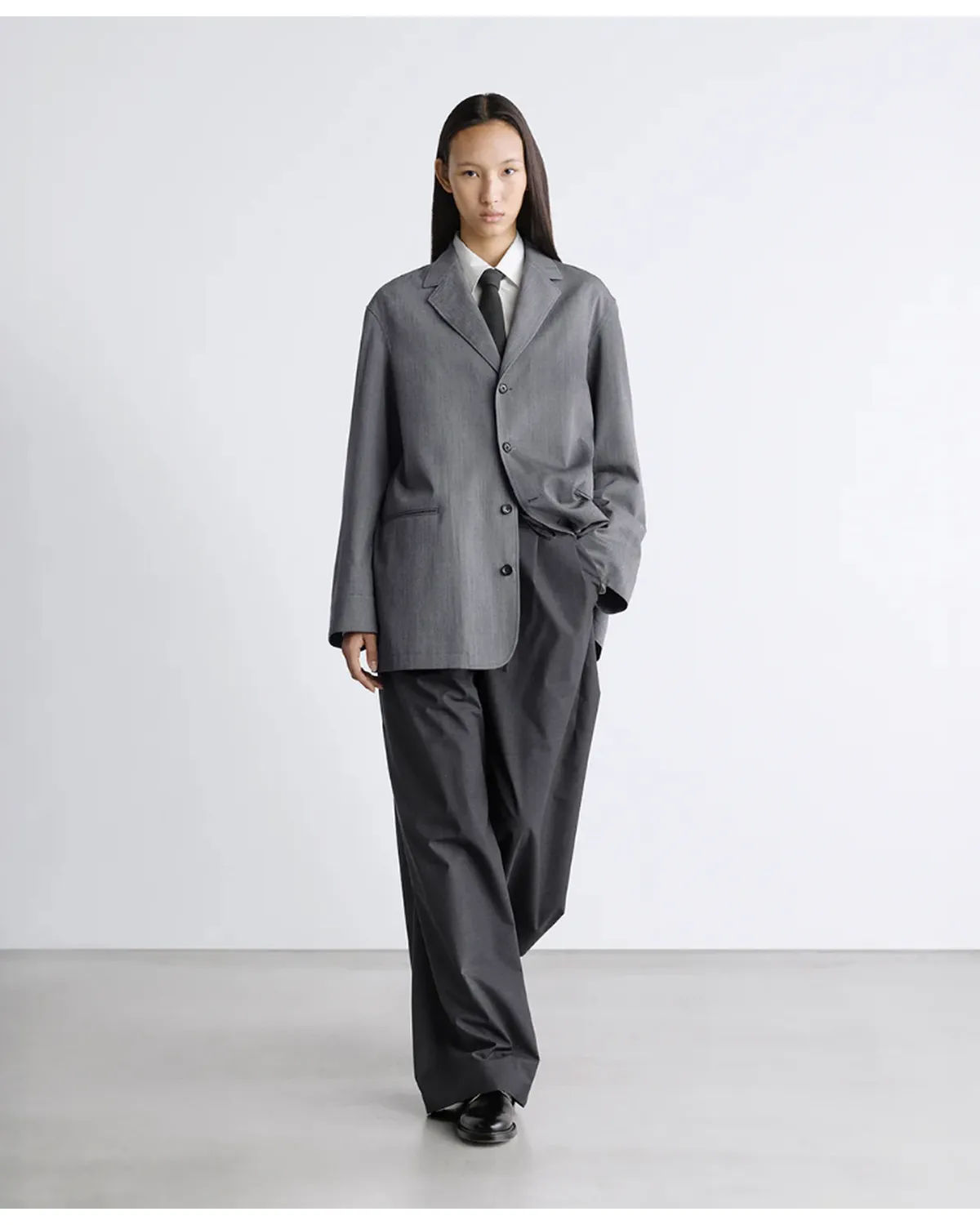 Graphpaper / Fine Wool Heather Drawstring Wide Pants (GL261-40326)