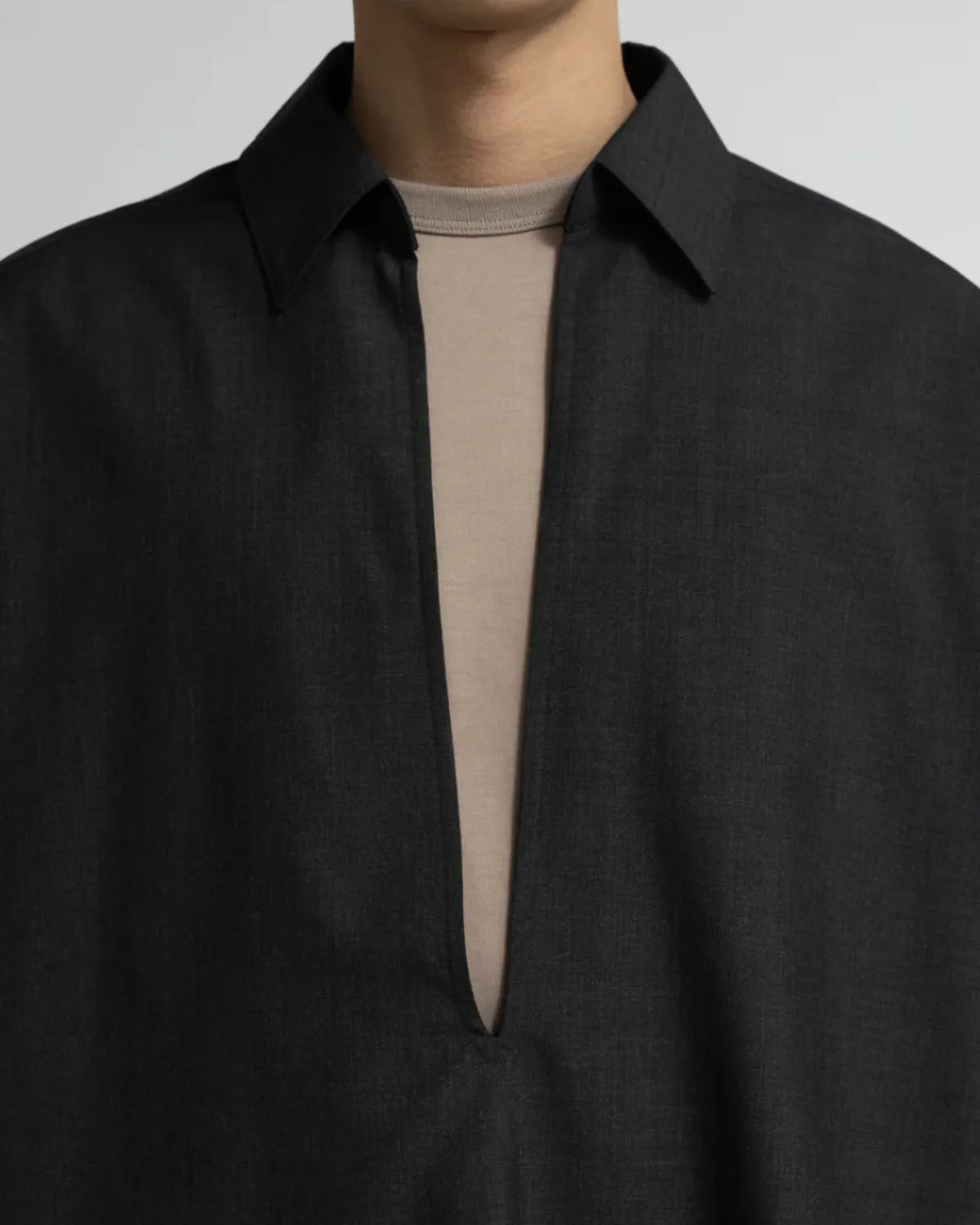 Graphpaper / Fine Wool Heather S/S Skipper Shirt (GU261-50321)