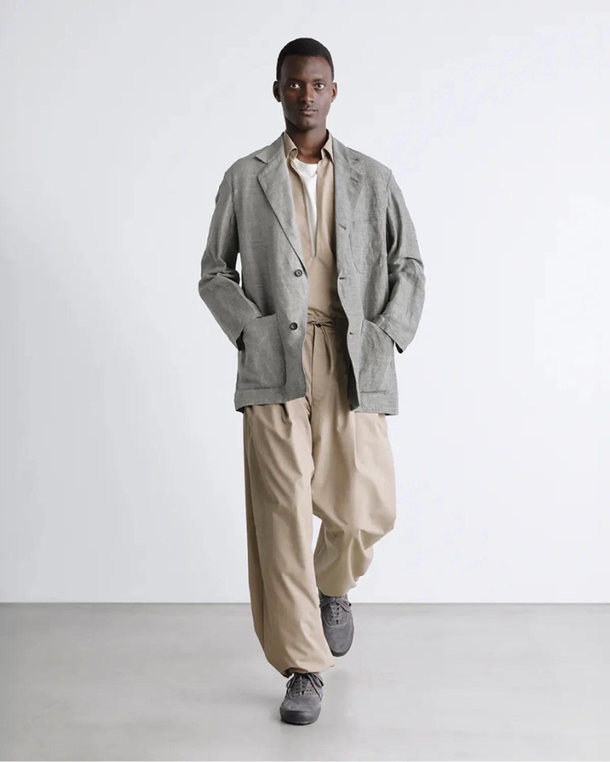 Graphpaper / Fine Wool Heather Drawstring Track Pants (GM261-40322)