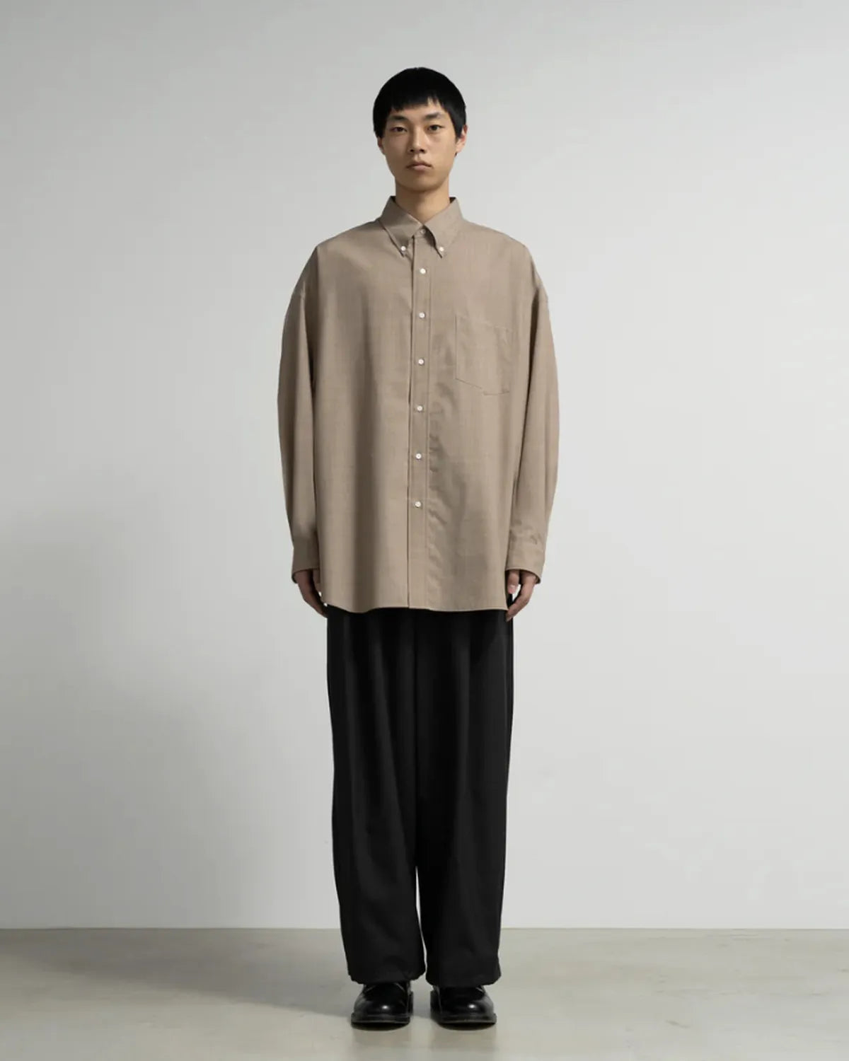 Graphpaper / Fine Wool Heather Oversized L/S B.D. Shirt (GM261-50318)