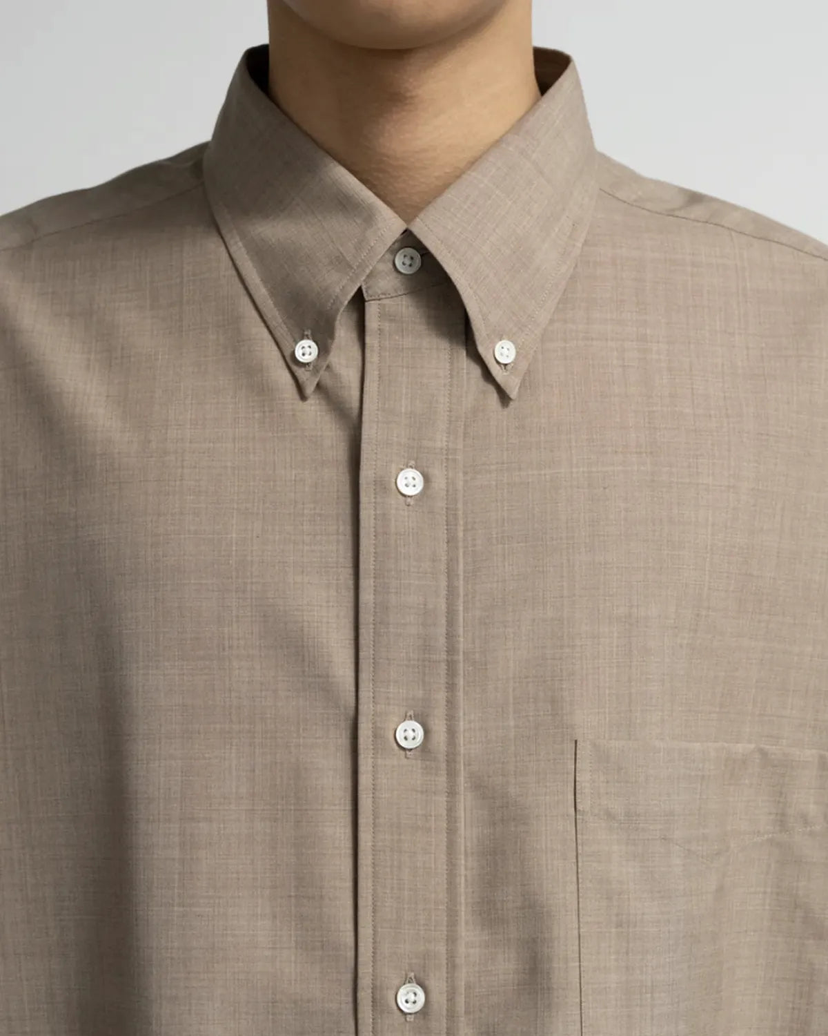 Graphpaper / Fine Wool Heather Oversized L/S B.D. Shirt (GM261-50318)