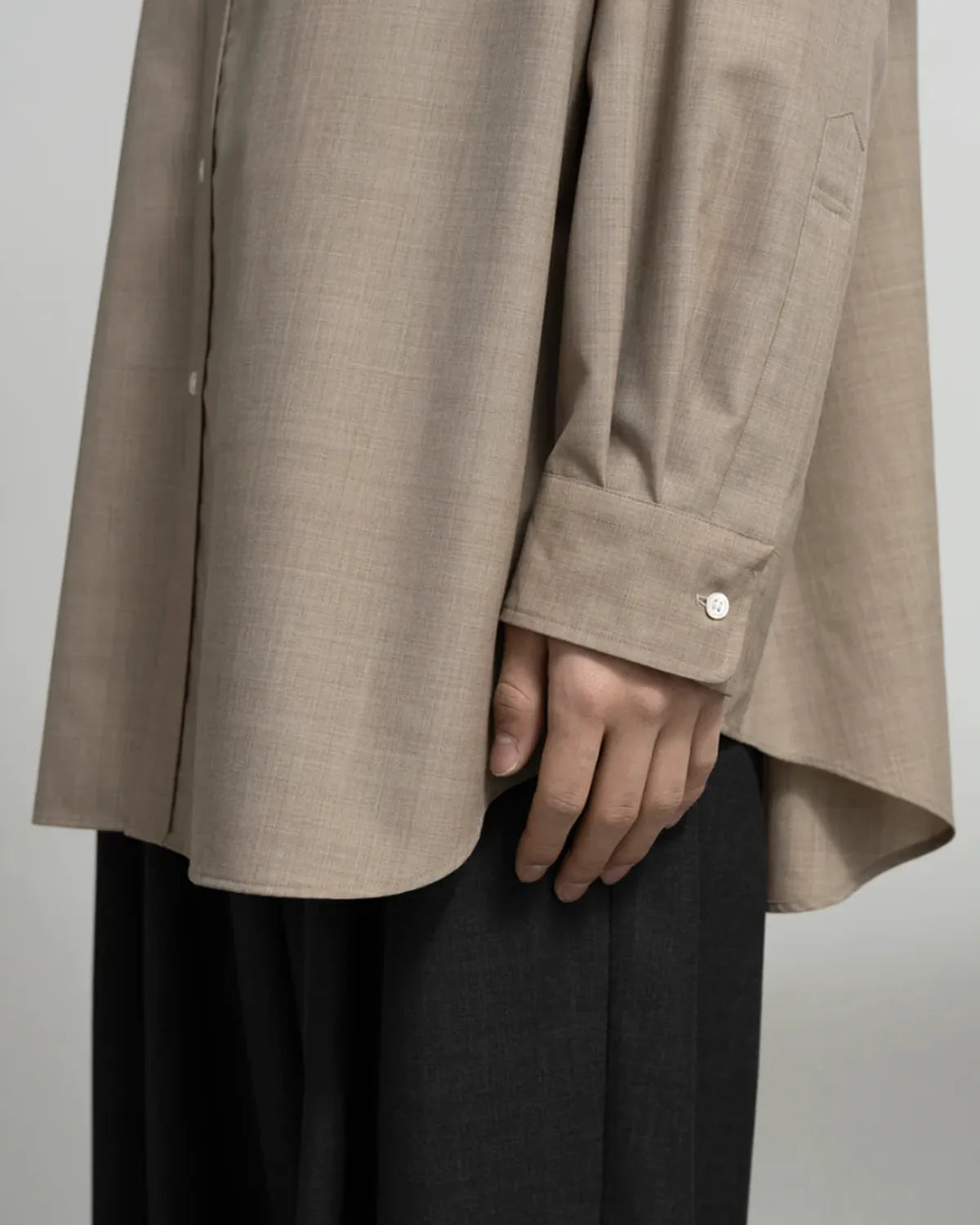 Graphpaper / Fine Wool Heather Oversized L/S B.D. Shirt (GM261-50318)