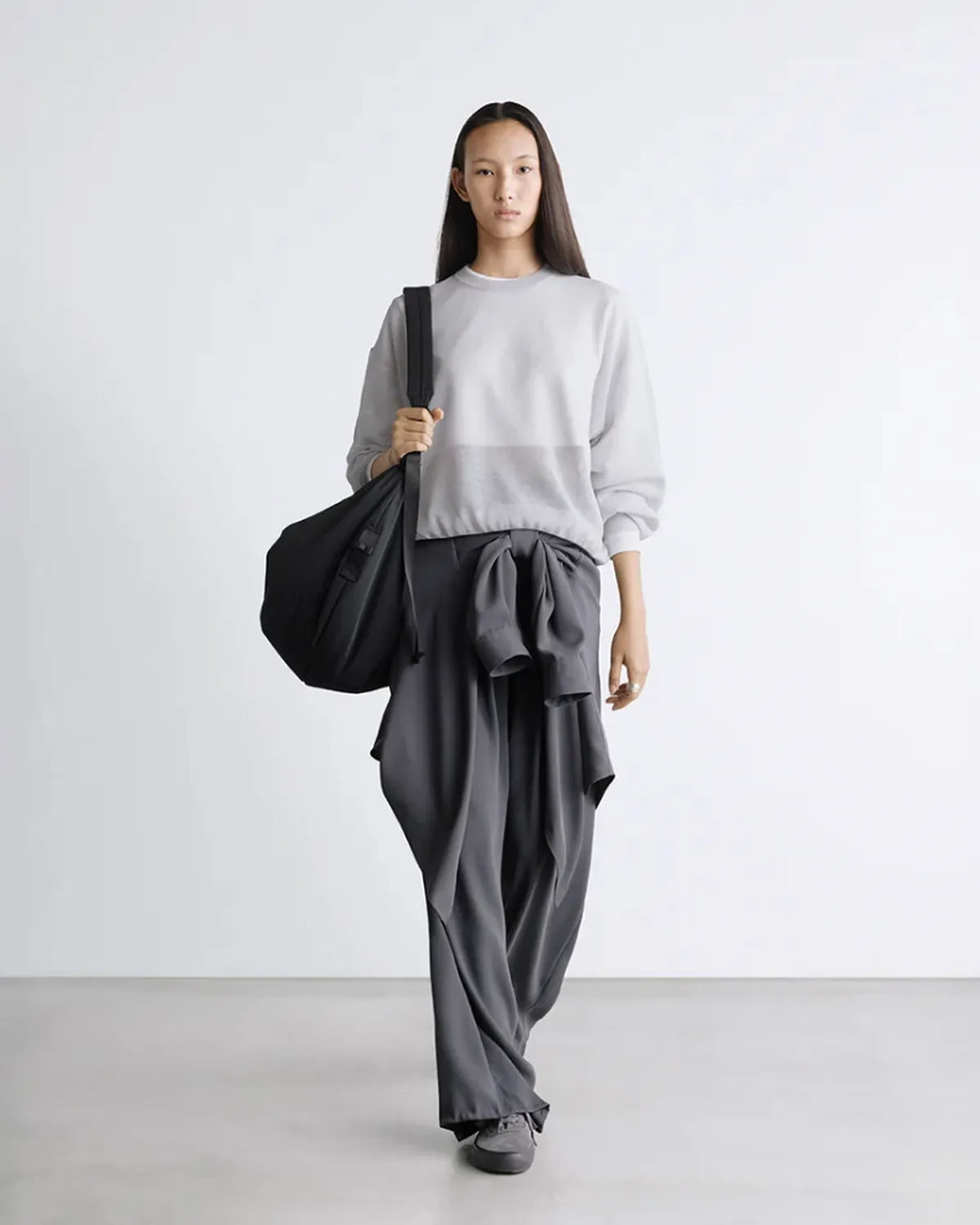 Graphpaper / Coiled Wool Nylon Oversized Crew Neck Knit (GL261-80430)