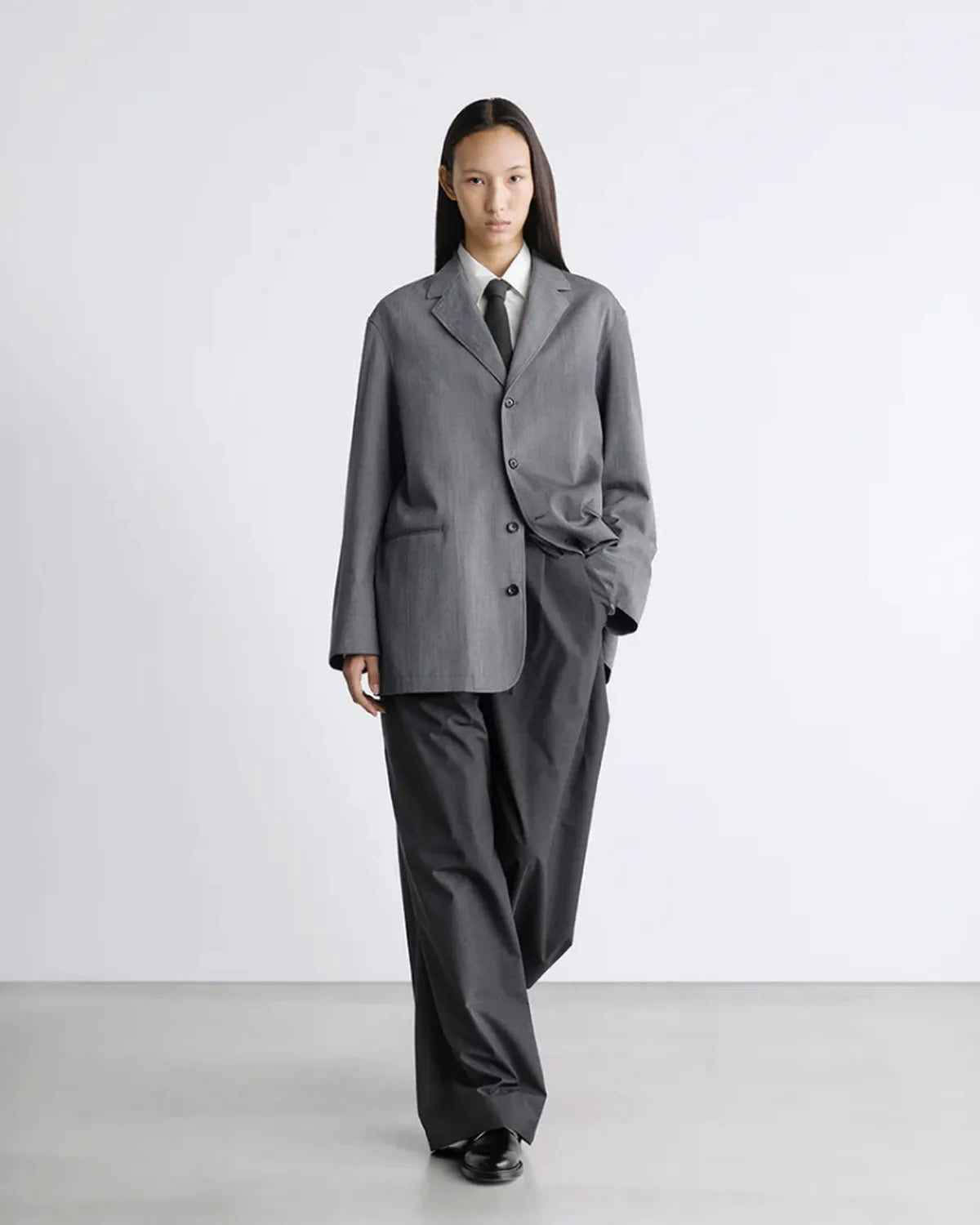 Graphpaper / Silicon Poplin Deep Slit Regular Collar Shirt (GL261-50183)