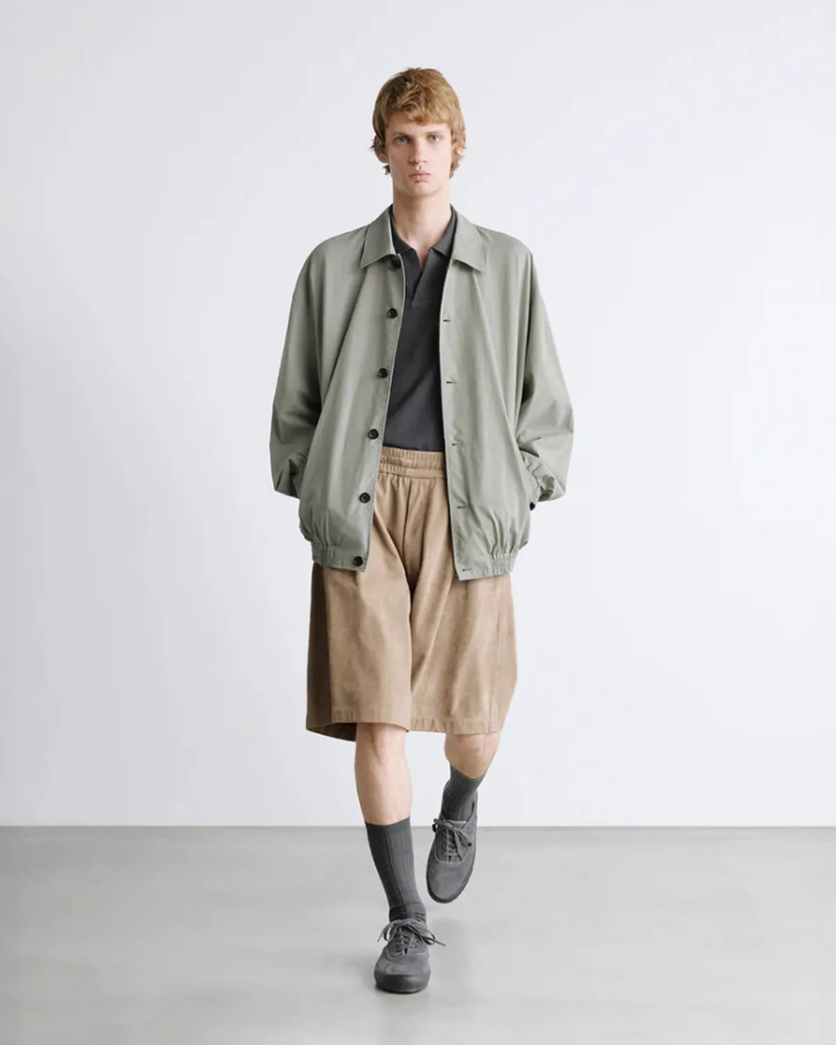 Graphpaper / Cow Nubuck Leather Wide Shorts (GM261-40408)