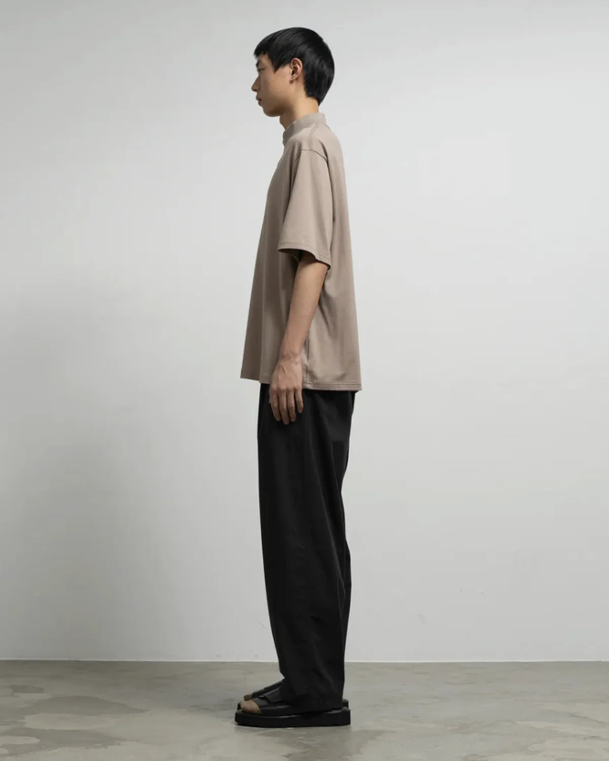 Graphpaper / Tri Spun Cotton S/S Henley High Neck Tee (GM261-70350)