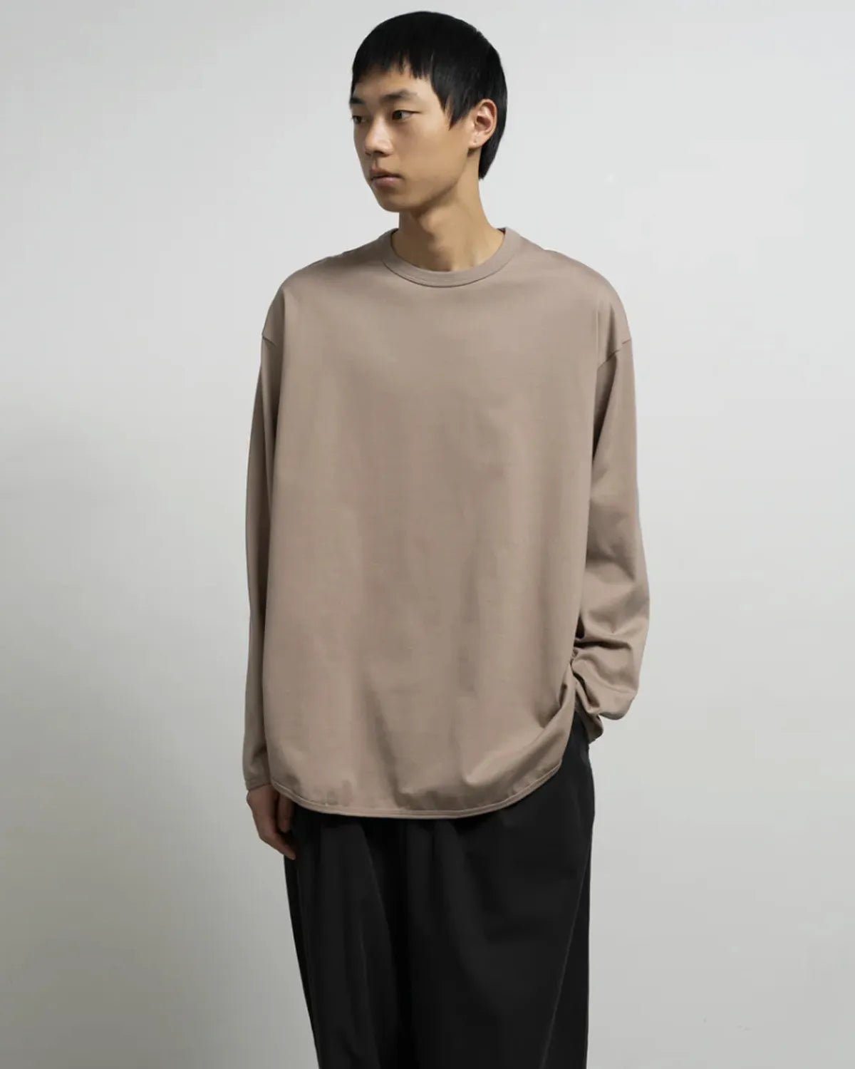 Graphpaper / Tri Spun Cotton Crew Neck Binder L/S Tee (GM261-70349)