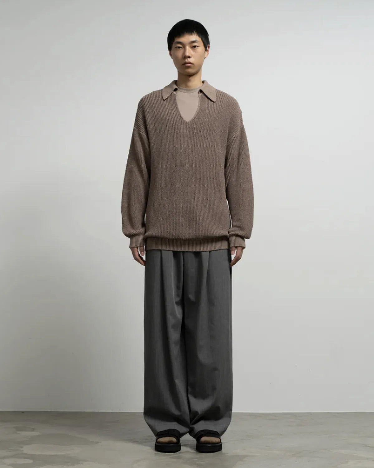 Graphpaper / Coiled Wool Nylon Skipper Knit (GM261-80435)