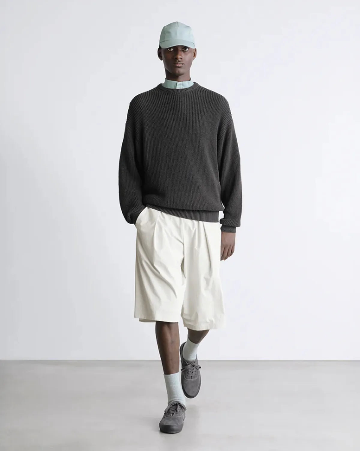 Graphpaper / Coiled Wool Nylon Crew Neck Knit (GM261-80433)