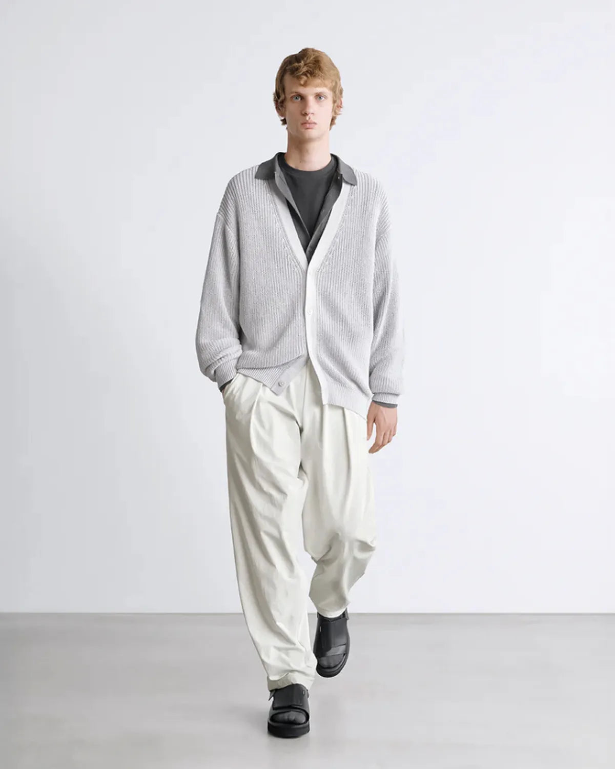 Graphpaper / Coiled Wool Nylon Cardigan (GM261-80434)