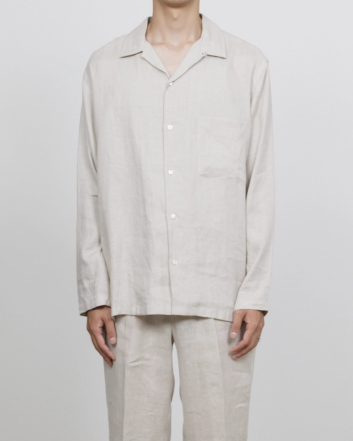 MARKAWARE / Hemp Shirting Comfort Fit Open Collar Shirt (A26A22SH02C)