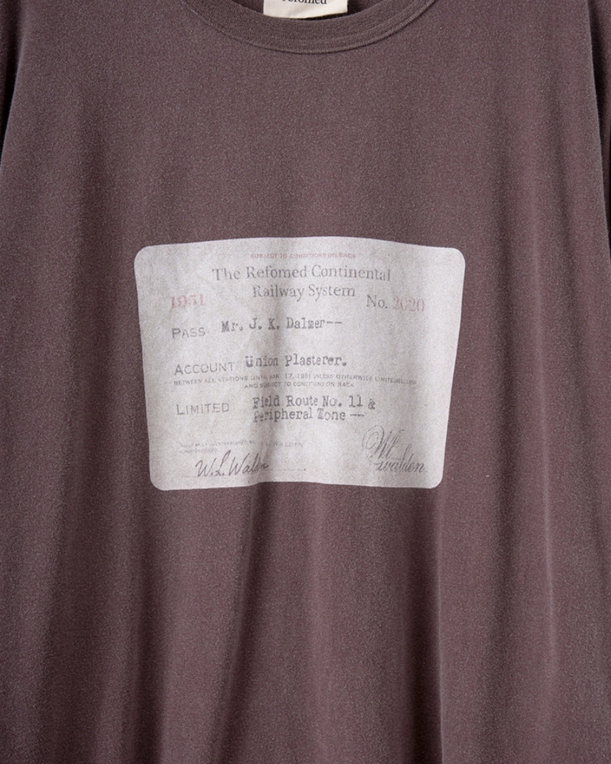 refomed / RAILWAY TICKET TEE (RECU-063)