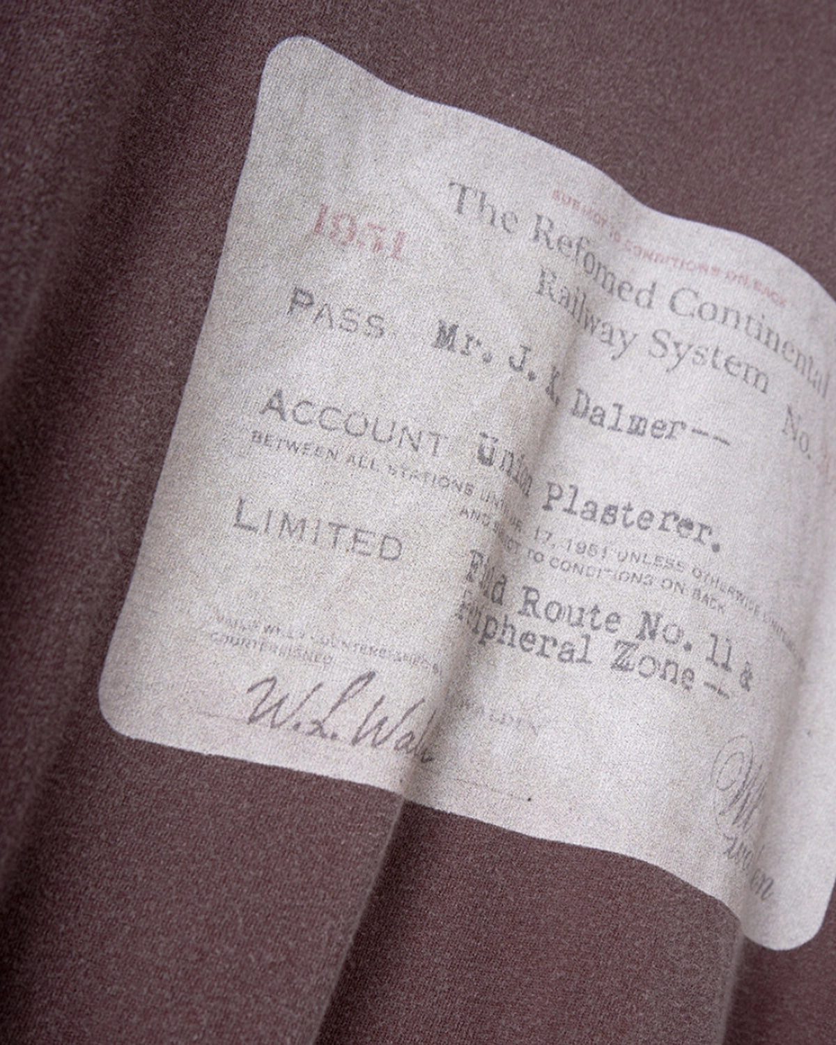 refomed / RAILWAY TICKET TEE (RECU-063)