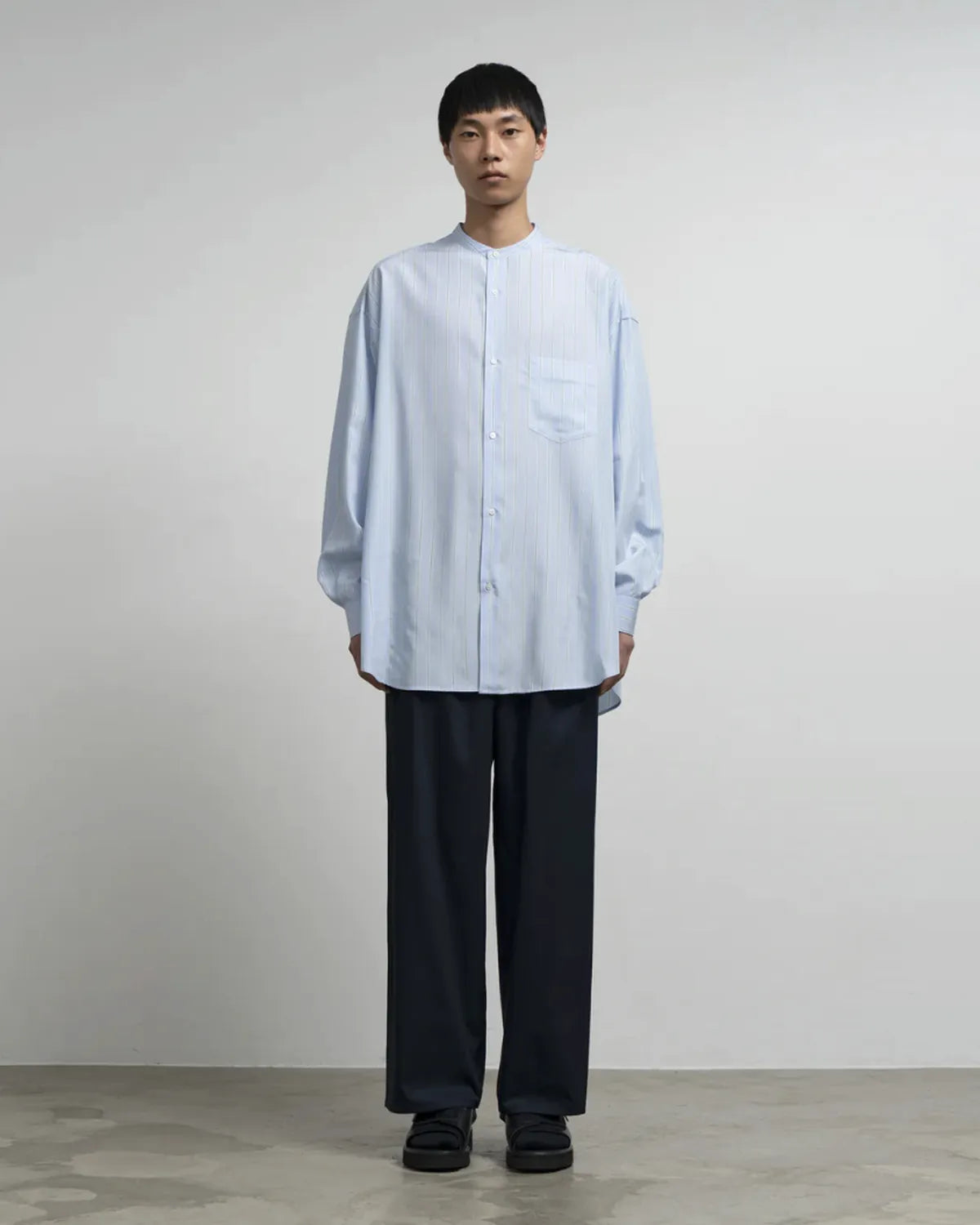 Graphpaper / SIDOGRAS L/S Oversized Band Collar Shirt (GM262-50028)