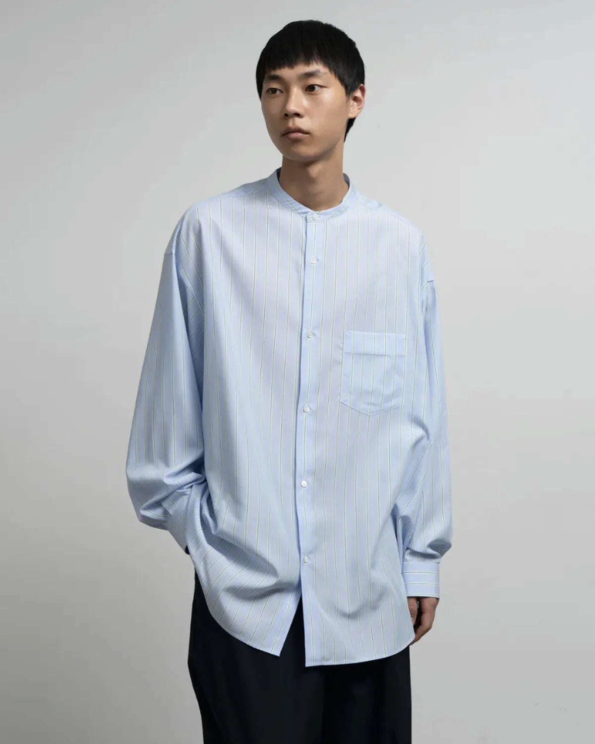Graphpaper / SIDOGRAS L/S Oversized Band Collar Shirt (GM262-50028)