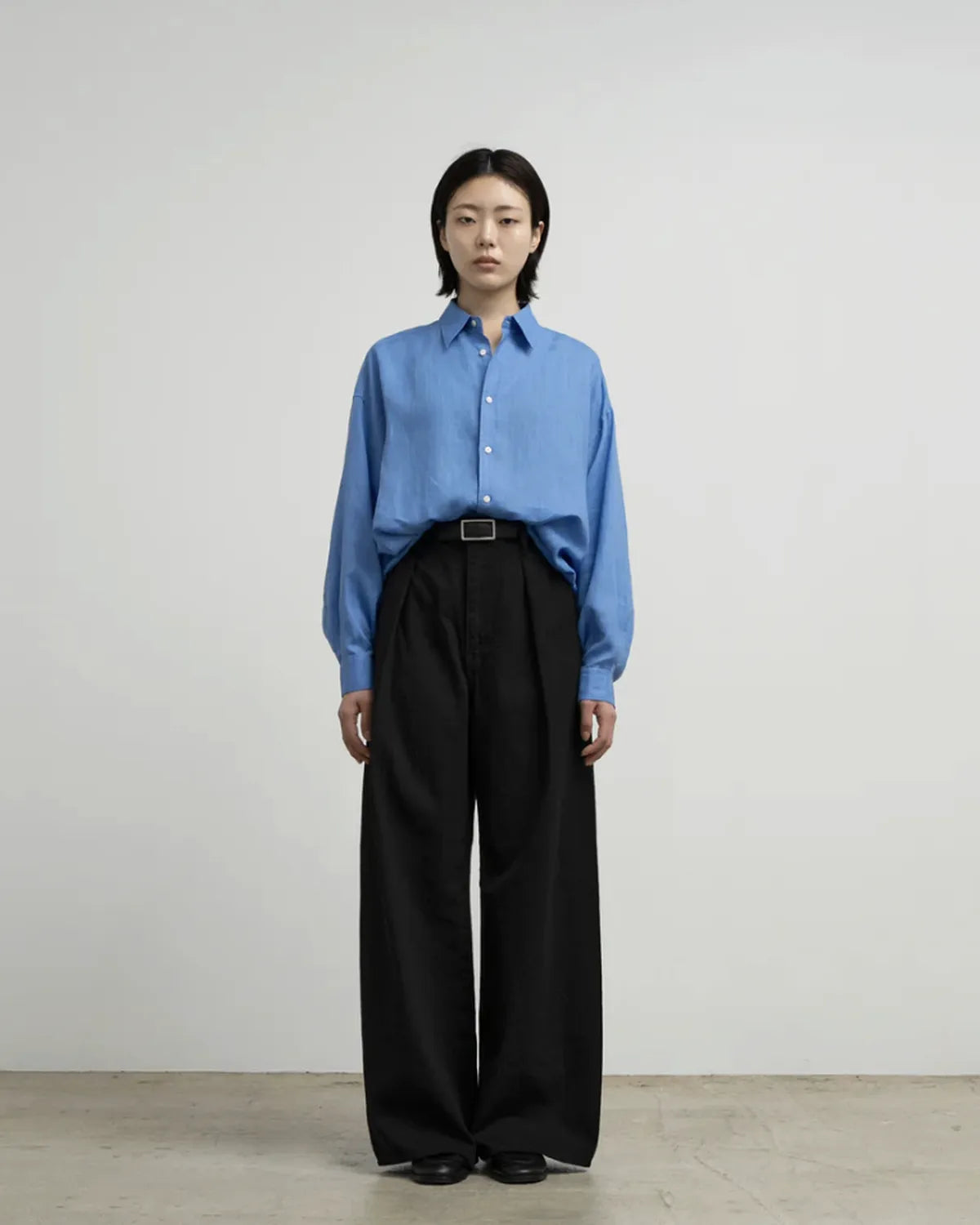 Graphpaper / Linen L/S Oversized Regular Collar Shirt (GL262-50043B)