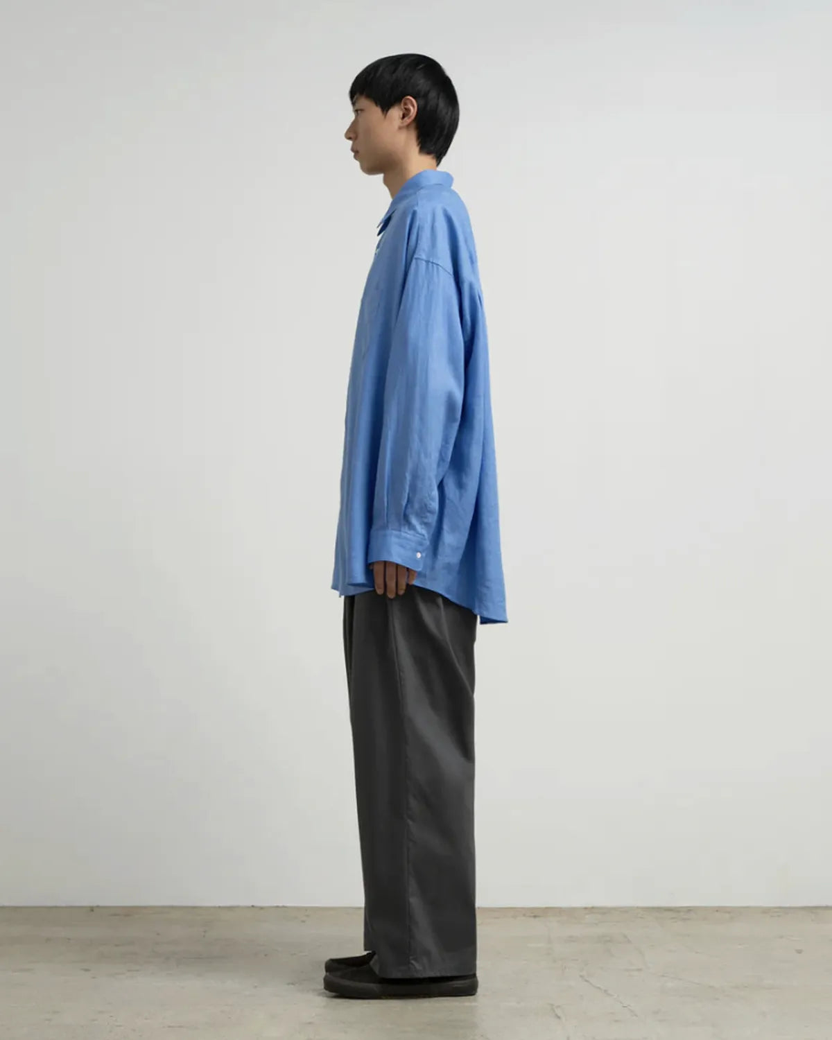 Graphpaper / Linen L/S Oversized Regular Collar Shirt (GM262-50039B)