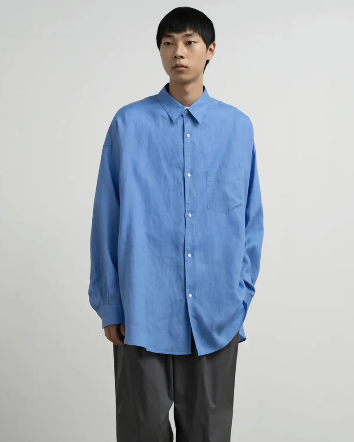 Graphpaper / Linen L/S Oversized Regular Collar Shirt (GM262-50039B)