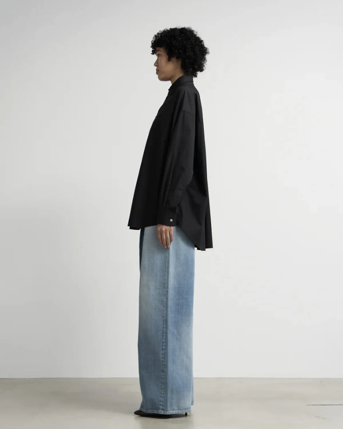 Graphpaper / High Count Broad L/S Oversized regular Collar Shirt (GL263-50033B)