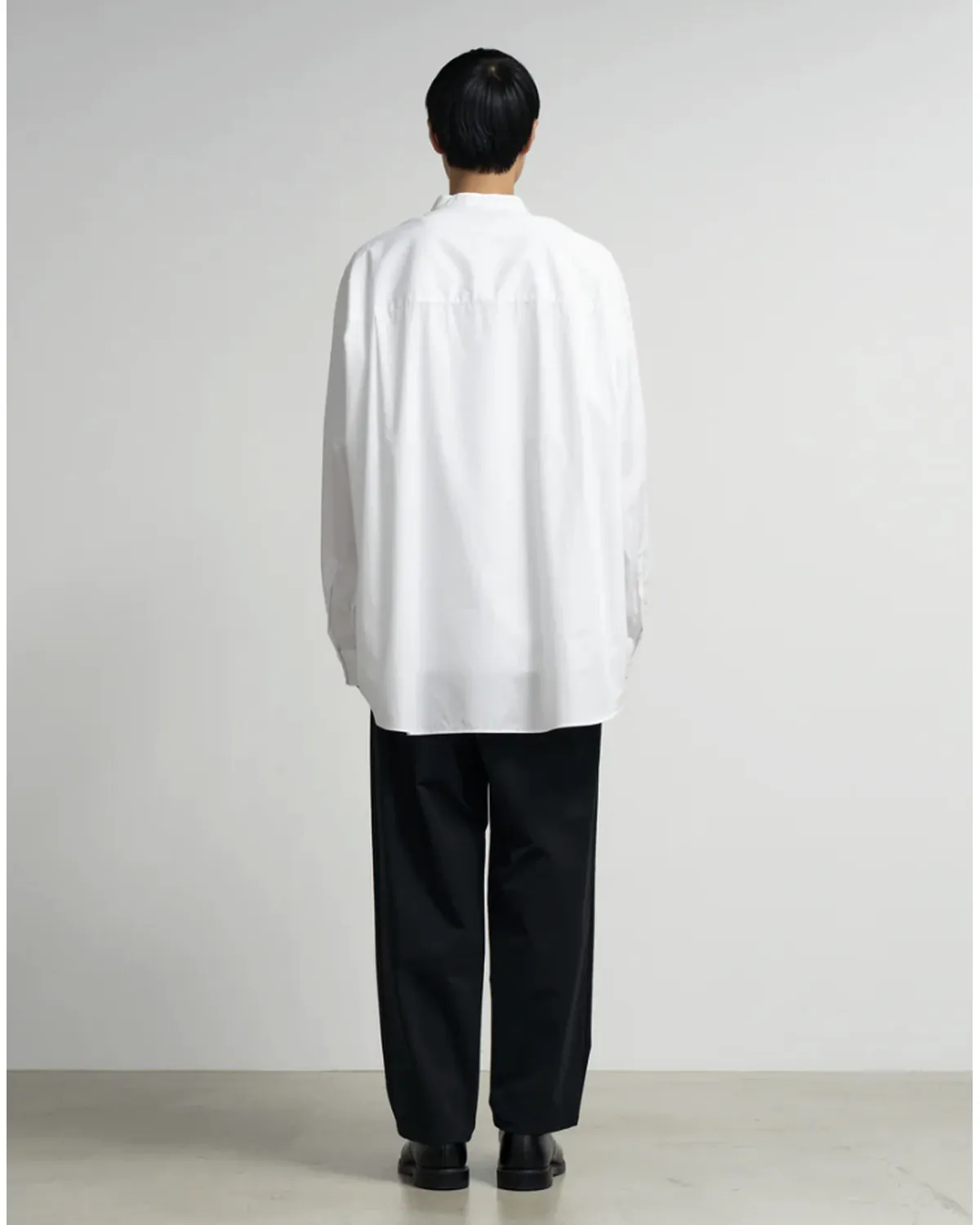 Graphpaper / High Count Band Collar Round Cut Oversized Shirt (GM263-50031B)