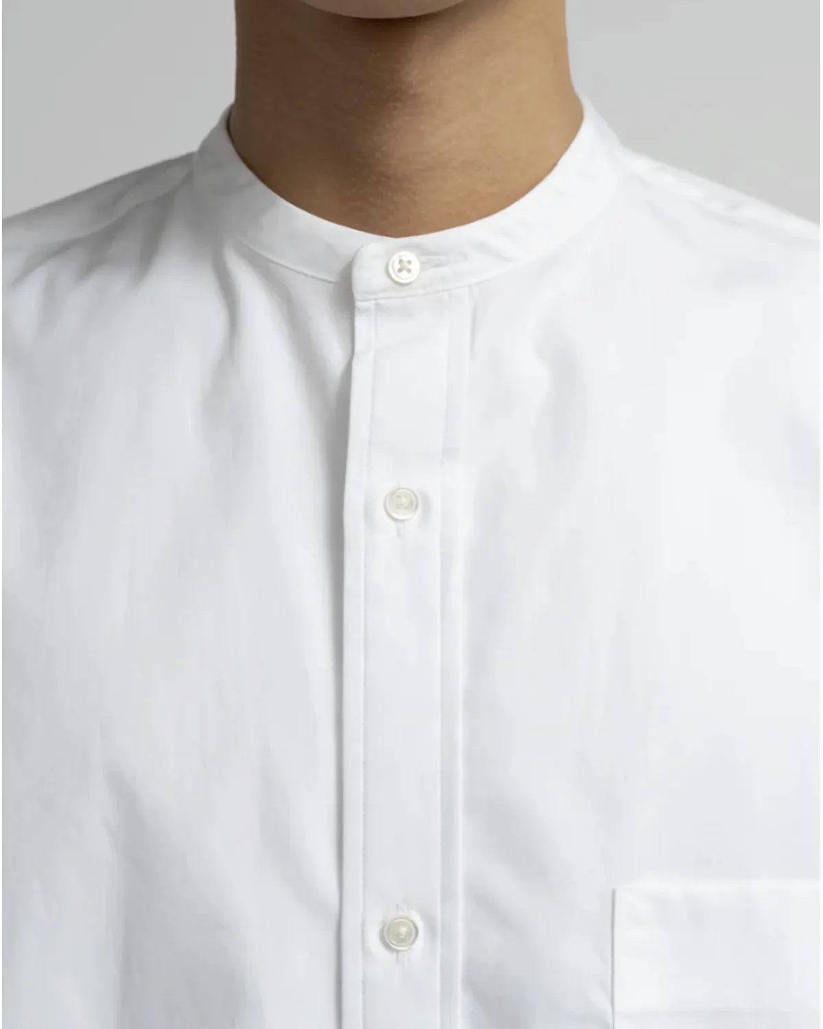 Graphpaper / High Count Band Collar Round Cut Oversized Shirt (GM263-50031B)