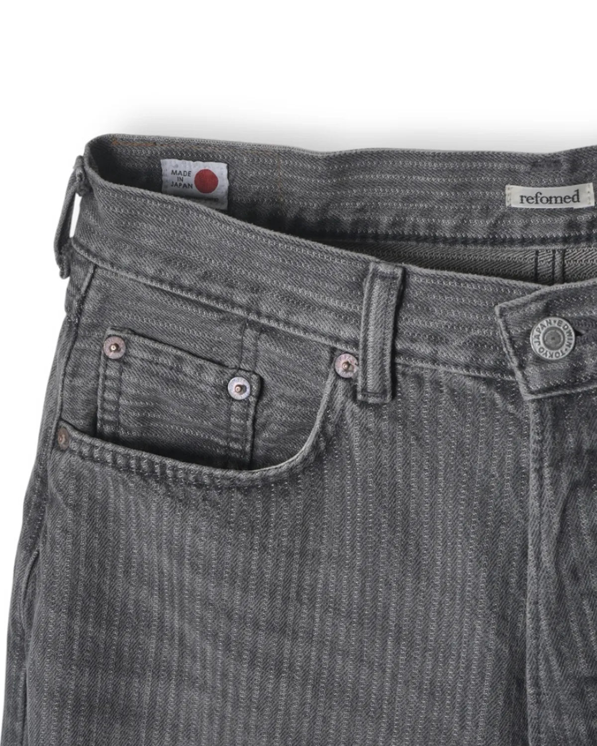 refomed × EDWIN / FRESH MAN DENIM WIDE PANTS by EDWIN "STRIPE" (REPT-ED001S)