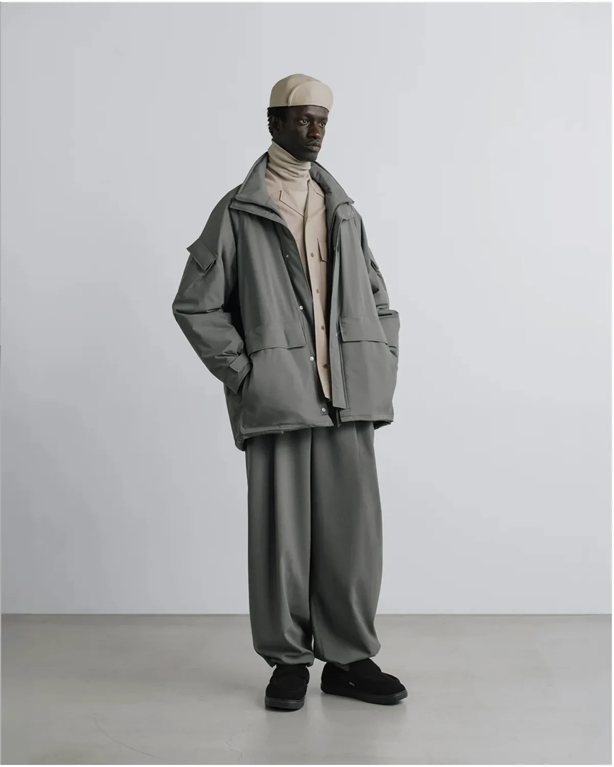 Graphpaper / Wool Hopsack Drawstring Track Pants (GM263-40471)