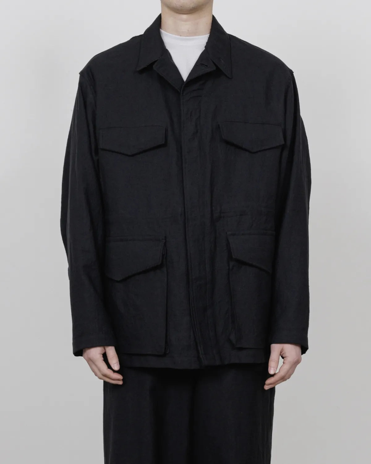 marka / Wool/Linen Moleskin / Military Jacket (M26C11BL01C)