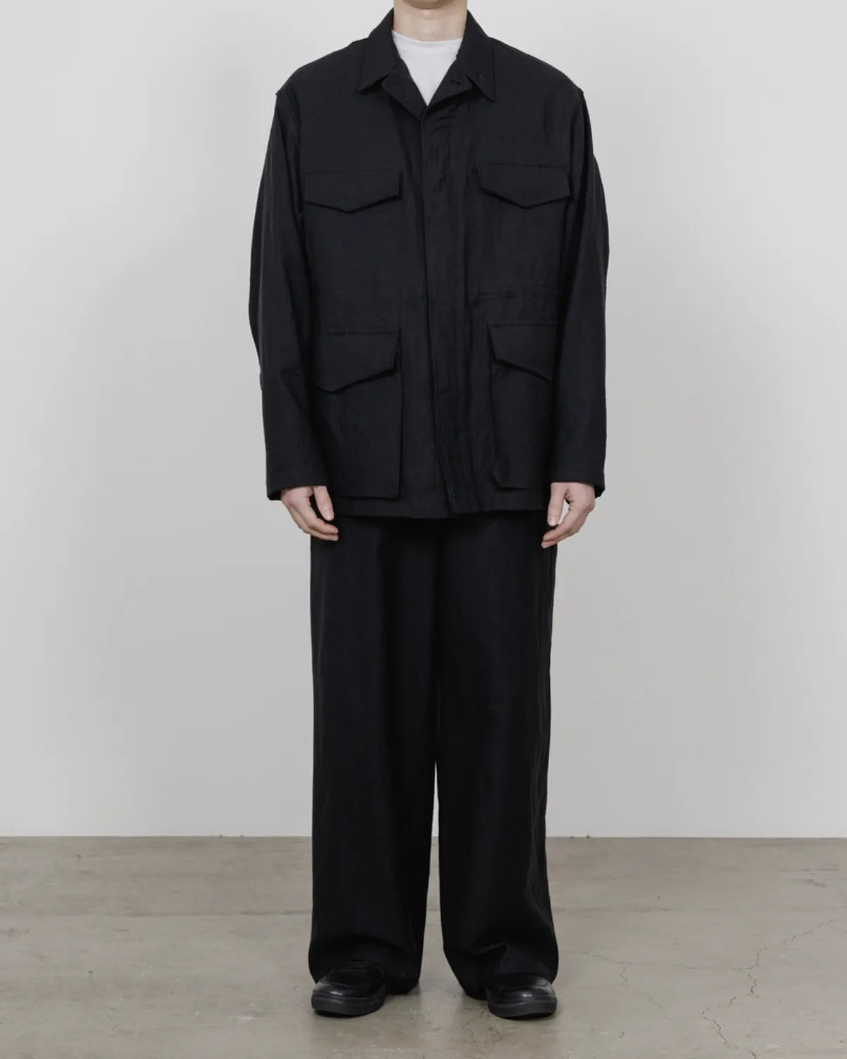marka / Wool/Linen Moleskin / Military Jacket (M26C11BL01C)