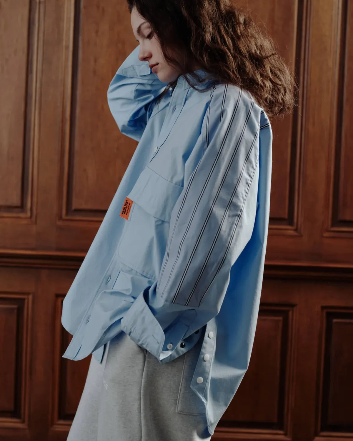 ALWAYS OUT OF STOCK / COMBINATION STRIPE L/S SHIRT (HA-026105210)