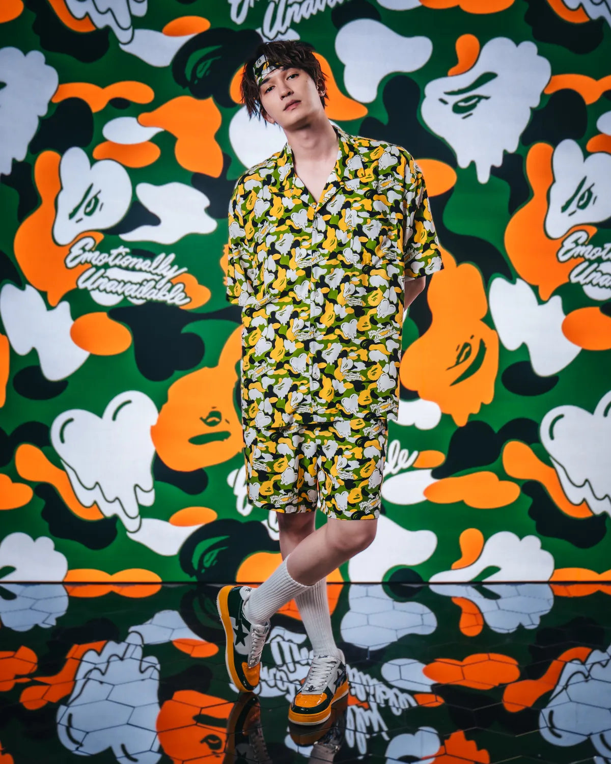 Emotionaly Unavailable × A BATHING APE®︎ / EU APE ALOHA SHIRT (EU-MK8-0000-02)