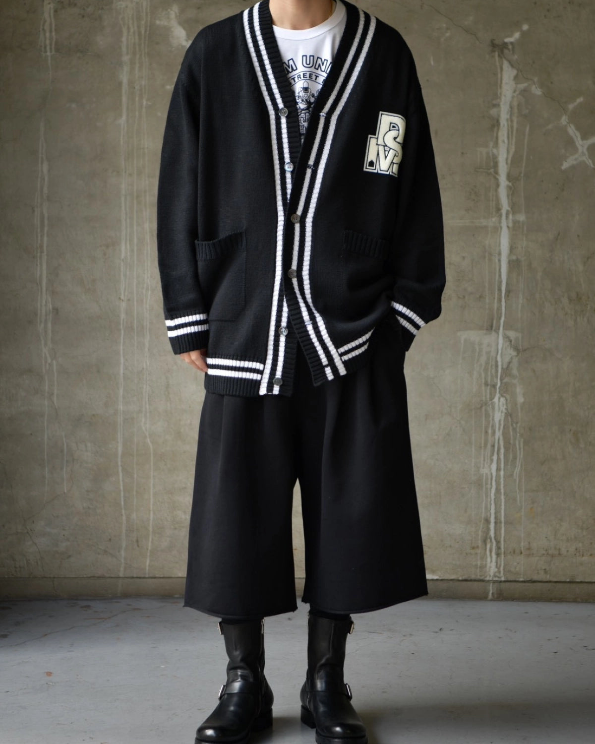 DOVER STREET MARKET kei ninomiya / PLEATED SHORTS COTTON BACK PILE KNIT (DSM01P006)