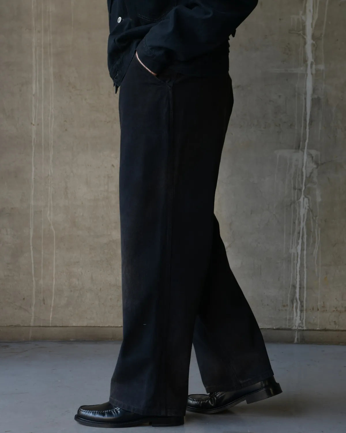 A.PRESSE / Vintage Black Denim Work Pants (26SAP-04-35)