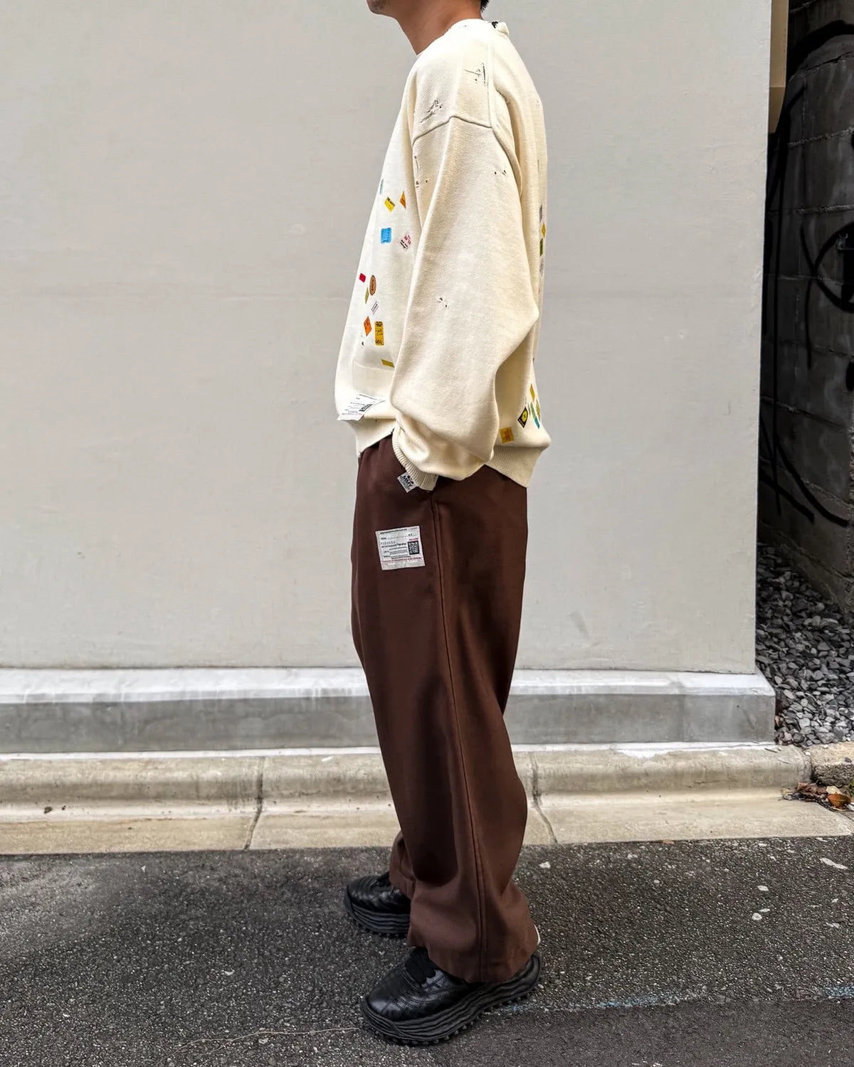 Maison MIHARA YASUHIRO / Price Tag Sticker Printed Knit Sweater (A17SW500)