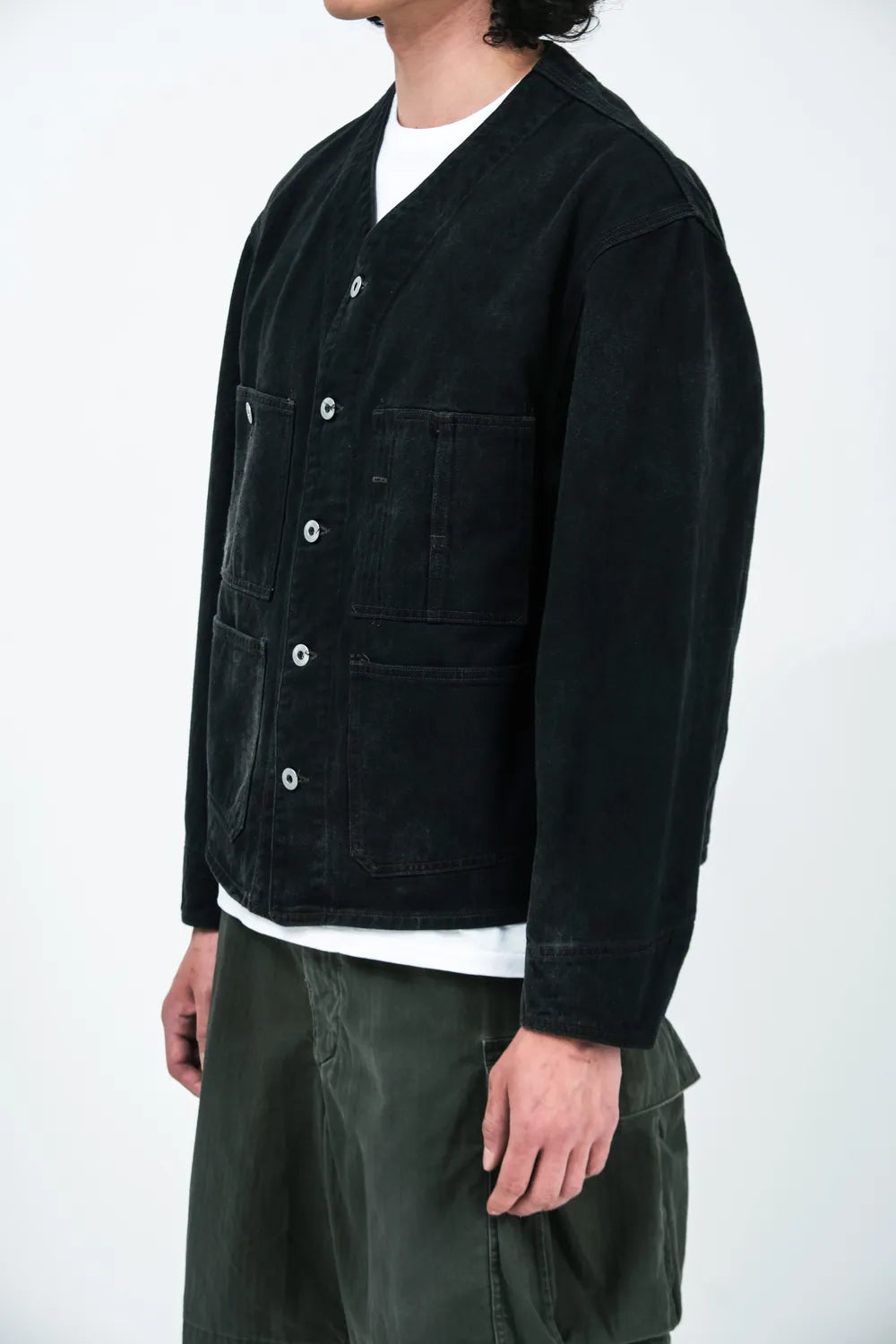 A.PRESSE / Vintage Black Denim Engineer Jacket (26SAP-01-45)