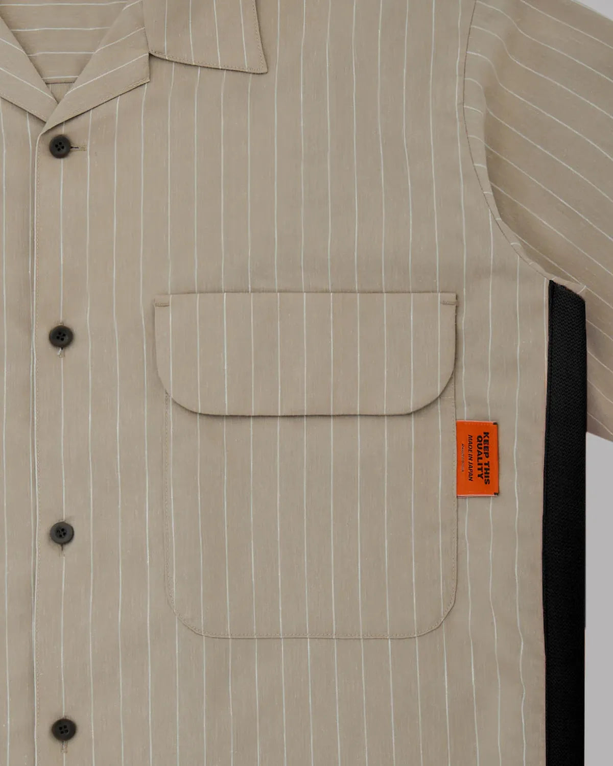 ALWAYS OUT OF STOCK / SIDE STRIPE OPEN COLLAR LINEN SHIRT (HA-026105131)