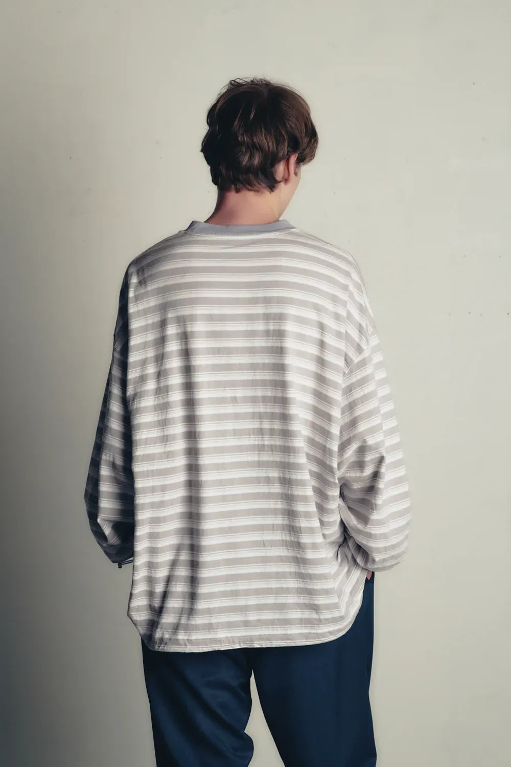 is-ness / BALLOON STRIPES LONG SLEEVE T SHIRT (25AW_03_1004AWCS03)